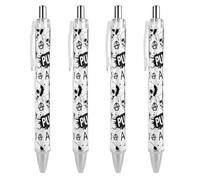 Penne gel vintage alla moda con teschio punk e capelli rock, ultra lunga durata e costante, 4 penne a sfera per ufficio