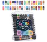Penne Glitter per Lavoretti Creativi - Pennarello per Disegno e Colorazione | Marcatori Con Glitter | Per Ragazze Bambini Adolescenti Adulti Donne Pasqua Natale Compleanno Scuola Arte Artigianato