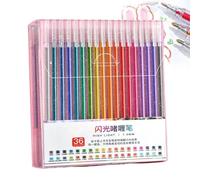 Penne glitterate per adulti, penne in gel glitterate | penne per scrittura dai colori vivaci | Set di penne gel colorate, penne gel per libri da colorare per adulti e diari,