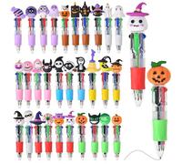 Penne Halloween dai Colori Vivaci, Penne 4 in 1 Carine, Mini Pens Carine, Forma Kawaii di Zucca, Fantasma e Pipistrello,Stylos a Sfera Cool per Bambini (30)