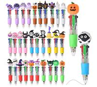 Penne Halloween dai Colori Vivaci, Penne 4 in 1 Carine, Mini Pens Carine, Forma Kawaii di Zucca, Fantasma e Pipistrello,Stylos a Sfera Cool per Bambini (40)