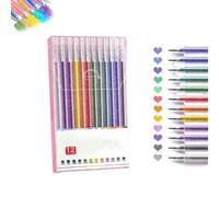 Penne Implementarch, set di penne gel glitterate, set di pennarelli gel Penna colorata per progetti fai da te e arte, scarabocchiare, fare lavori manuali e prendere appunti (12pcs)