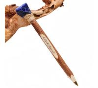 Penne In Cristallo Rustico In Legno Personalizzate, Realizzate A Mano Con Pietre Preziose Naturali, Con Incisione Personalizzata Per Regali Unici E Decorazioni Rustiche(Blue Lace Agate)