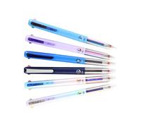 Penne in gel retrattile, 0,5 mm, 6 pezzi con scrittura, forniture scolastiche e per ufficio per college, ufficio, disegno, diario e scrittura