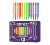Penne luminose temporanee per pittura facciale, 12 pezzi | Pastelli per pittura facciale per feste Halloween Natale progetti fai da te per la casa disegno della pelle colorazione