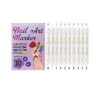 Penne per Dipinggere le Unghie Punte Fine Precise per Strumenti Unghie 10 | Pennarelli Per Doodle E Pittura Manicure Per Decorazione, Tracciatura E Disegno Manicure