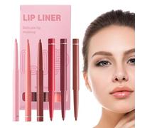 Penne per matita per labbra, set di matita per labbra - 6 matite per trucco labbra impermeabili,Matita labbra a prova di sbavature, rossetto opaco a lunga tenuta per modellare e scolpire le labbra