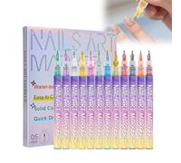 Penne per nail art a 12 colori, 2025 marcatori per nail art per unghie in gel, penne per chiodo 3D graffiti che pungono la penna,disegno un punto di pittura strumento per il design,1Set