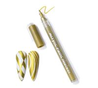 Penne per nail art a punta fine ad asciugatura rapida, per decorazione fai da te, penna per smalto a punta fine con formula ad asciugatura rapida per dot e line art, oro
