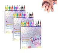 Penne per nail art per unghie vere, pennarelli per nail art ad asciugatura rapida, 12 colori da 0,5 mm, set di pennelli per il trucco, strumento per disegno estetico fai da te per casa, salone
