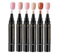 Penne per Smalto, 6 Pezzi Penne per Smalto Gel Impermeabili, Kit di Strumenti Unghie Artistiche Lunga Durata per Adulti Bambini, Set Strumenti per Smalto Penne Colorate Unghie, per Donne Ragazze