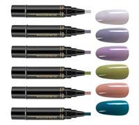 Penne Per Smalto Gel - Strumenti Di Punteggiatura Per Unghie | Segnali Polacchi A 6 Colori A Seccatura Rapida, Multicolore E Facili Da Usare Senza Punta Di UV Accessori Di Pittura Gel Portatili P