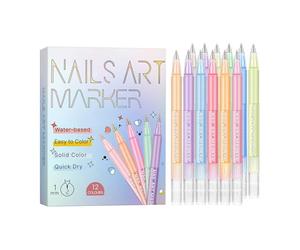 Penne Per Smalto Per Unghie - 12 Colori Impermeabile Asciugatura Rapida Strumento Per Doodle - Penne Per Smalto Per Unghie, Principianti Ragazze Adolescenti Casa Salon Manicure Feste Progetto
