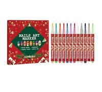 Penne per smalto per unghie, Design ad asciugatura rapida, 12 pezzi, Pennarelli per decorazioni per manicure, Penne per doodle per unghie, Colori vivaci per tutto il giorno, per la casa, i viaggi, il