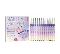 Penne Per Smalto Per Unghie - Pennarelli Per Smalto A Punta Fine 1,07x13,3 Cm | Penne Per Doodle Per Unghie A Punta Fine Da 12 Colori | Strumenti Di Disegno Per Donne, Madri, Uomini, Giovani, Principi