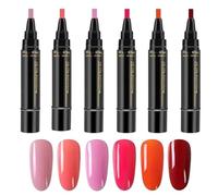 Penne per smalto per unghie | Penne a vernice per unghie a 6 colori | Nails Art Pen | Penna penna per chiodi gel-asciugati a seccatura | Vernice non Uv o-ne paint per le donne del salone di casa