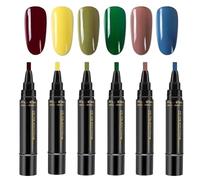 Penne Per Smalto Per Unghie - Penne Per Smalto Gel | Kit Artistico Per Smalto Secco | Penne Di Vernice Per chi0do Gel A 6 Colori Non UV Kit Di Pittura Per Smalto Per Unghie Per Donne Adolescenti Manic
