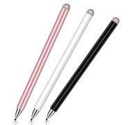 Penne per tablet da disegno stilo universali 2 in 1 Penna tattile capacitiva compatibile per telefoni cellulari Android Accessori per matite intelligenti (Nero)