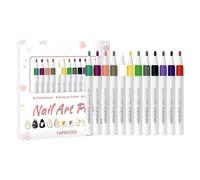 Penne per unghie - 12 colori resistenti all'acqua con una tenuta di lunga durata per manicure artistica, pennarelli a punta di precisione per unghie, idea regalo donna compleanno Natale casa Maria