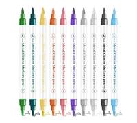 Penne per unghie acriliche, penne per,Kit per per a punteggio di graffiti a doppia punta a 10 colori - Rilievo di verniciatura acrilica rapida per il design di manicure a casa salone