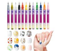 Penne per Unghie - Doppie Punte Smalto Strumenti Manicure,Pennello per Design Unghie a Puntini e Linee,per Principianti Donne Ragazze