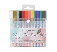 Penne per unghie-pennarelli da disegno ad asciugatura rapida a 12 colori, penne per chiodi in gel d'arte da 0,3 mm | Disegnare la penna per fodera per adulti donne ragazze adolescenti per principianti