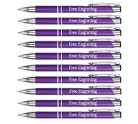 Penne Personalizzate con Nome Inciso Penne a Sfera Personalizzabili Regalo per Matrimonio Compleanno Natale La Laurea Ufficio Commerciale (Viola)