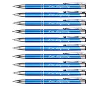 Penne Personalizzate con Nome Inciso Penne a Sfera Personalizzabili Regalo per Matrimonio Compleanno Natale La Laurea Ufficio Commerciale (Blu)