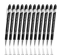 Penne Personalizzate con Nome, Penne a Sfera Personalizzabile con Incisione Nome Logo Messaggio, 12 Pezzi Metallo Soft Touch Penna Personalizzata per Compleanni, Laurea, Anniversari(Inchiostro Nero)