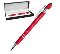 Penne Personalizzate con Scritta Nome Inciso Penne a Sfera Personalizzabili con Stilo Regalo per Matrimonio Compleanno Natale La Laurea Ufficio Commerciale, Rosso