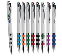 Penne Personalizzate Penna Personalizzata con Scritta Nome Logo Gadget Promozionali o Matrimonio Personalizzati da Personalizzare per Aziende, Eventi o Fiere e Omaggi a Clienti Bianche (300)