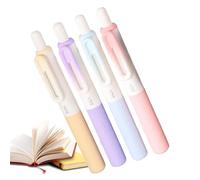 Penne retrattili, penne retrattili | Fat Press Writing Pens Set da 4, punto sottile da 0,5 mm per studenti adulti che scrivono diario prendendo appunti per l'ufficio scolastico