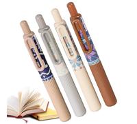 Penne retrattili, penne retrattili - Fat Press Writing Pens Set di 4 | Punto sottile da 0,5 mm per studenti adulti che scrivono diario prendendo appunti per l'ufficio scolastico a casa