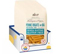 Penne Rigate N.66 Senza Glutine, 400 g, Pasta Corta Trafilata al Bronzo con Riso Integrale e Mais, Ideale per Primi Piatti e Pasta al Forno, Confezione Multipla da 4/8/12 Pezzi (8 PEZZI)