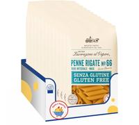 Penne Rigate N.66 Senza Glutine, 400 g, Pasta Corta Trafilata al Bronzo con Riso Integrale e Mais, Ideale per Primi Piatti e Pasta al Forno, Confezione Multipla da 4/8/12 Pezzi (12 PEZZI)