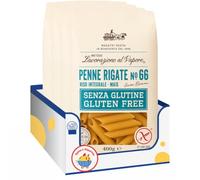 Penne Rigate N.66 Senza Glutine, 400 g, Pasta Corta Trafilata al Bronzo con Riso Integrale e Mais, Ideale per Primi Piatti e Pasta al Forno, Confezione Multipla da 4/8/12 Pezzi (4 PEZZI)