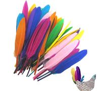 Penne sfuse per artigianato | 50 foto di piume artigianali naturali | Penne colorate dell'iride per bambini Decorazione per feste fai da te fatta a mano Penne colorate miste coppia
