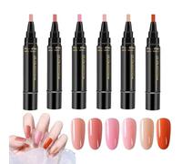 Penne Smalto Per Unghie, 6 Pezzi Penne Smalto Gel, Set Di Pennaa Artistica A 6 Colori Asciutti, Accessori Dipinti Per Manicure Professionale