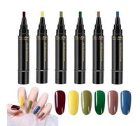 Penne Smalto Per Unghie, 6 Pezzi Penne Smalto Gel, Set Di Pennaa Artistica A 6 Colori Asciutti, Accessori Dipinti Per Manicure Professionale