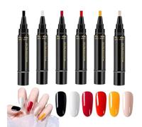 Penne Smalto Per Unghie, 6 Pezzi Penne Smalto Gel, Set Di Pennaa Artistica A 6 Colori Asciutti, Accessori Dipinti Per Manicure Professionale