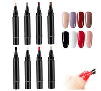 Penne Smalto per Unghie Penna per Unghie Smalto per Unghie 8 Pezzi/Set 8 Colori 3 in 1 5ml One Step Penna Gel per Unghie Fai Da Te per Donne Ragazze Pedicure Pedicure Penne per Smalto per Unghie