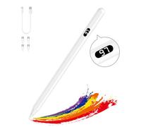 Penne Stilo MoKo Per Schermi Touch, Stilo Con Indicatore Carica, Bianco | Ricarica Veloce, Compatibile Con iPad/iPhone/Samsung/Lenovo, Tablet E Smartphone iOS E Android, Penna Touch Universale