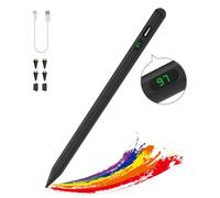 Penne Stilo MoKo Per Schermi Touch, Stilo Con Indicatore Carica, Nero | Ricarica Veloce, Compatibile Con iPad/iPhone/Samsung/Lenovo, Tablet E Smartphone iOS E Android, Penna Touch Universale