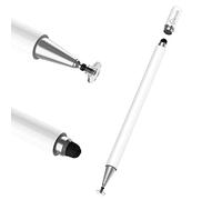 Penne stilo per touch screen, pennino a punta fine 2 in 1 con punta a disco ad alta sensibilità, per iPad, iPhone, Apple, Android, tablet, HP Chromebook, telefono, tablet, tablet, colore: Bianco