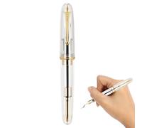 Penne stilografiche per la scrittura, Penne stilografiche con punta in metallo con convertitore di inchiostro ad alta capacità in resina 9019, Penna regalo portatile con clip dorata, eleganti penne st