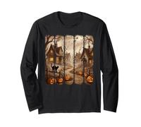 Pennellate di Halloween Spooky Village Jack O Lanterns Maglia a Manica