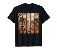 Pennellate di Halloween Spooky Village Jack O Lanterns Maglietta