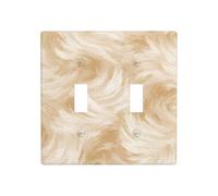 Pennellate ondulate e ricce a doppia banda, copertura per luce da parete, interruttore decorativo, dimensioni standard - 11,4 x 11,4 cm