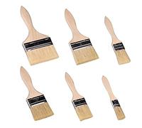 Pennellessa,Pennelli per Legno,6 Pezzi Pennello Cinghiale,Manici in Legno Pennelli Professionali con Manico per Pittura Trucioli,Pennelli Setole Pennello Piatto da Parete