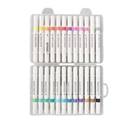 Pennelli a Doppio Pennarello, Set di 24 Pennarelli Colorati, Penna Colorata a Doppia Punta, Pennarelli Acrilici per Bambini, per Libri da Colorare per Adulti, Disegno, Tessuto per Scrivere